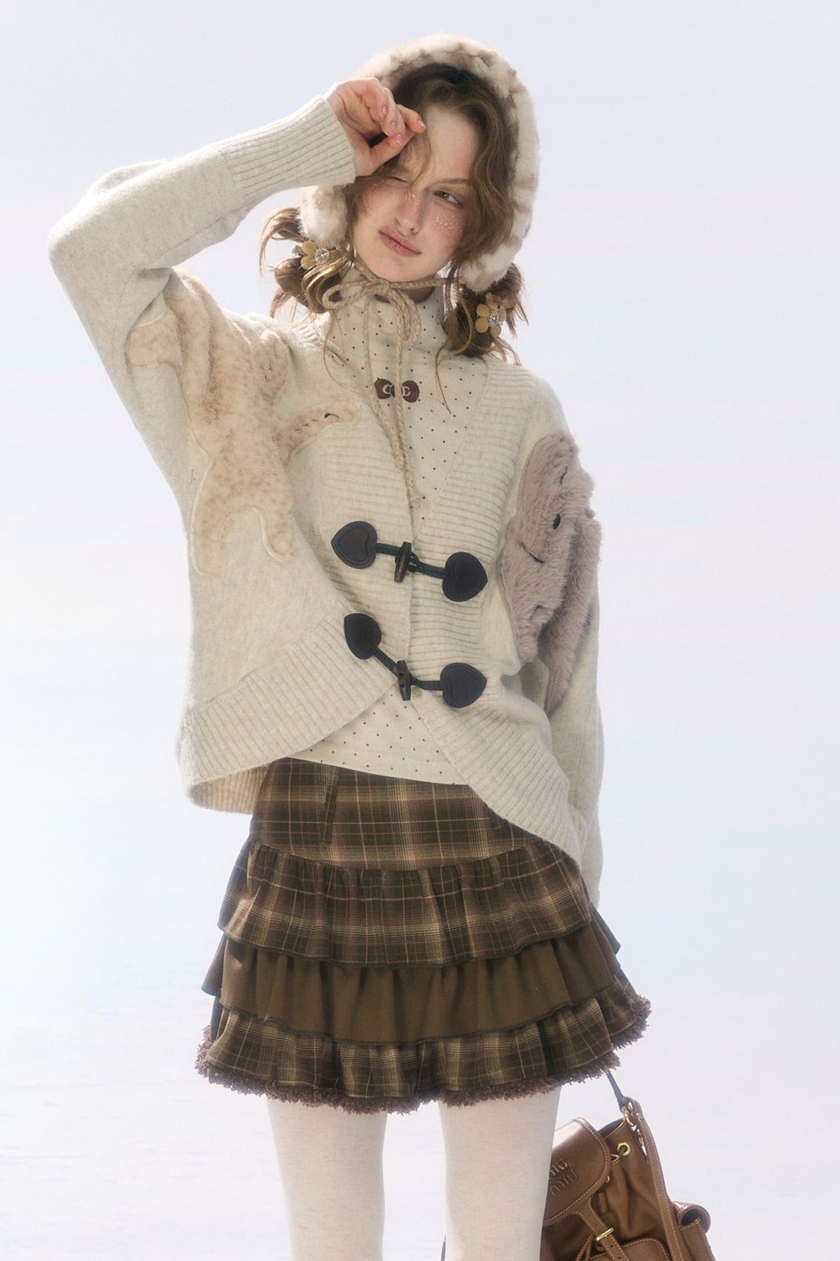 Rabbit Patch Knit Duffle Cardigan
