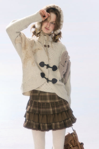 Rabbit Patch Knit Duffle Cardigan