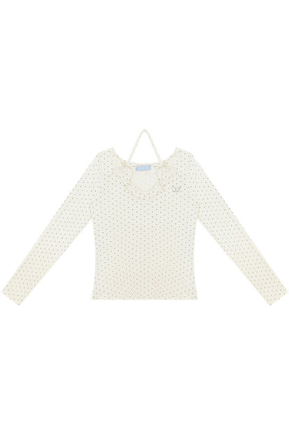 Polka Dot Halter Knit Sweater