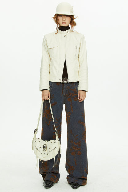 Floral Jacquard Jeans