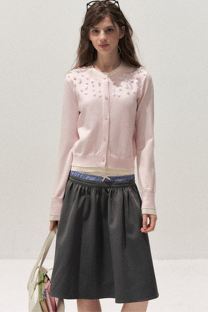 Spliced Waist A-Line Skirt