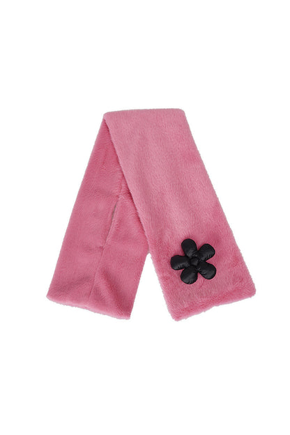 Floral Patchwork Blue Plush Scarf