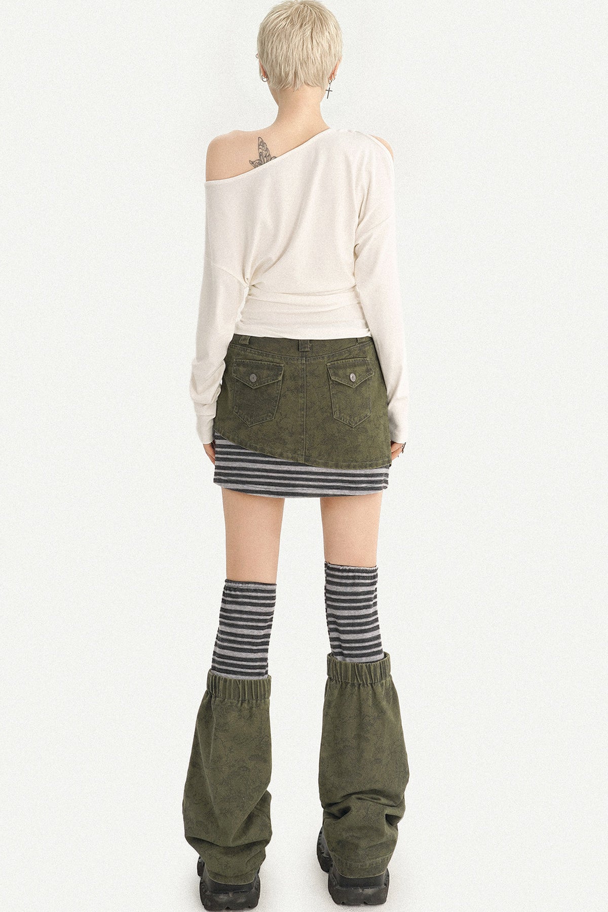 Off-Shoulder Letter Print Long-Sleeve T-Shirt
