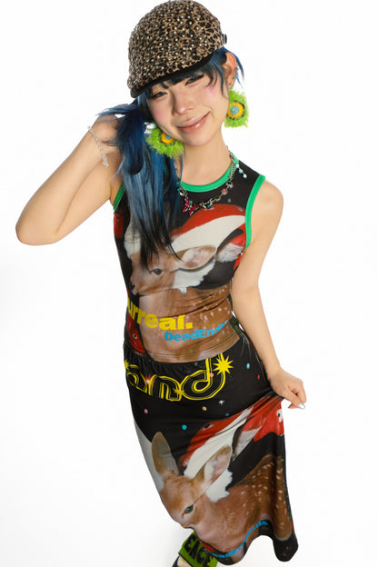 Y2K Devil Cat Print Sleeveless Tank Top