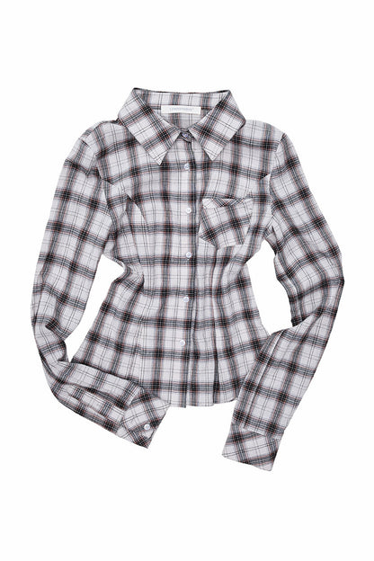 Plaid Shirt and Tiered Skirt Set-Up
