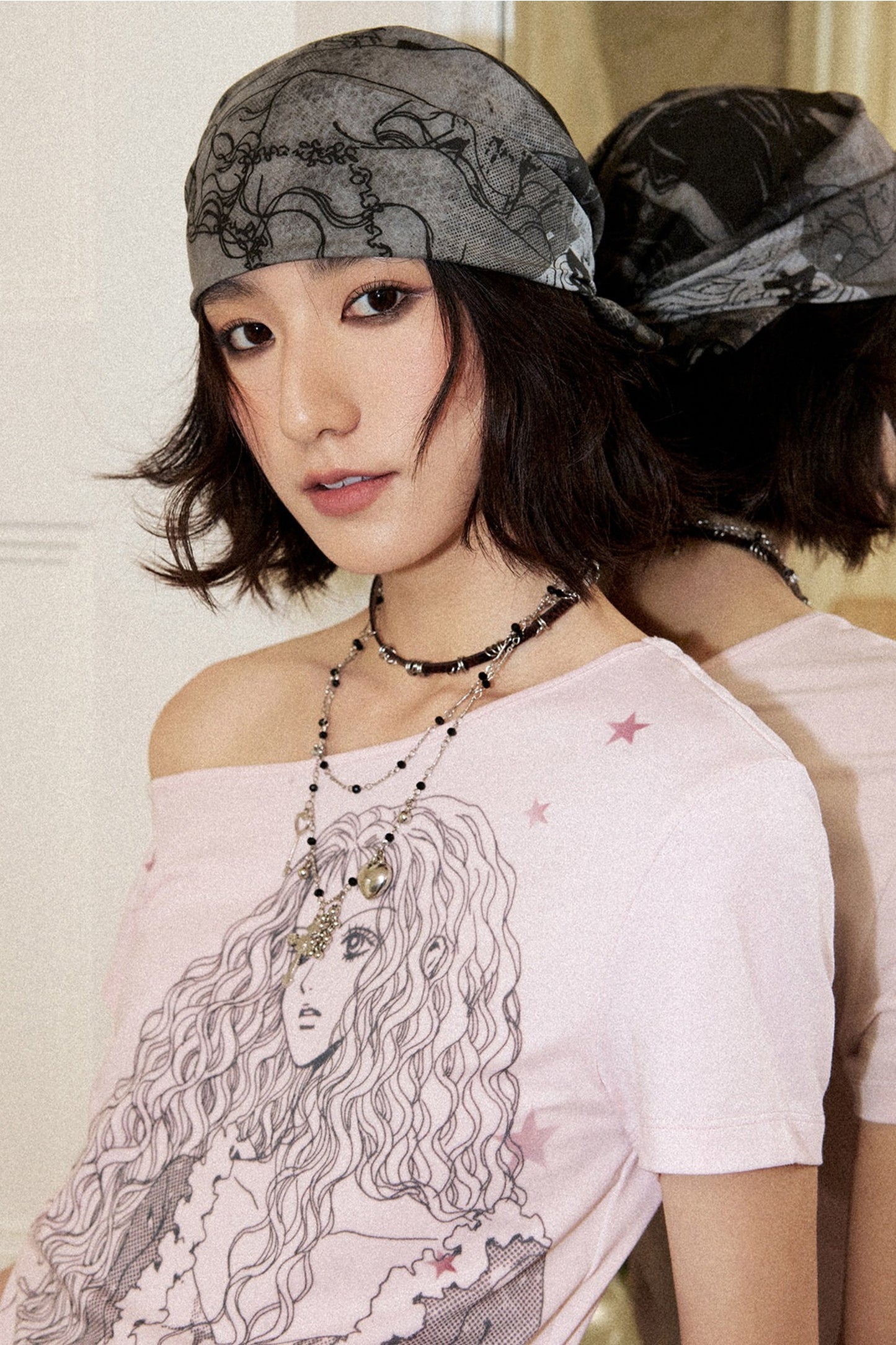 Multi-Color Silk Portrait Scarf