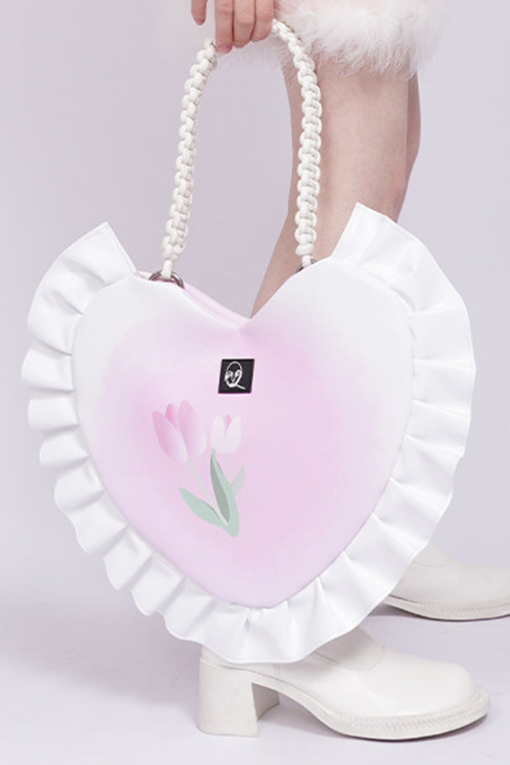 Tulip Heart Woven Crossbody Bag
