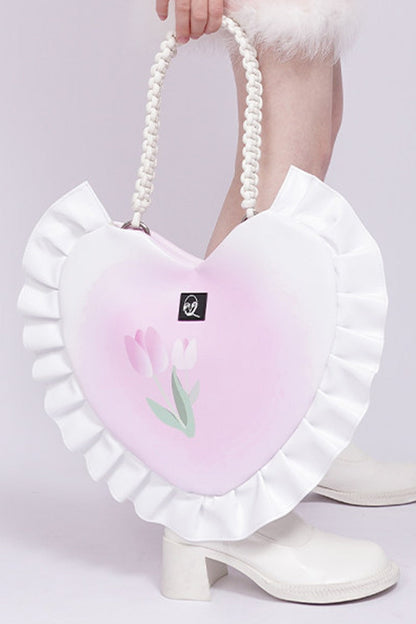 Tulip Heart Woven Crossbody Bag