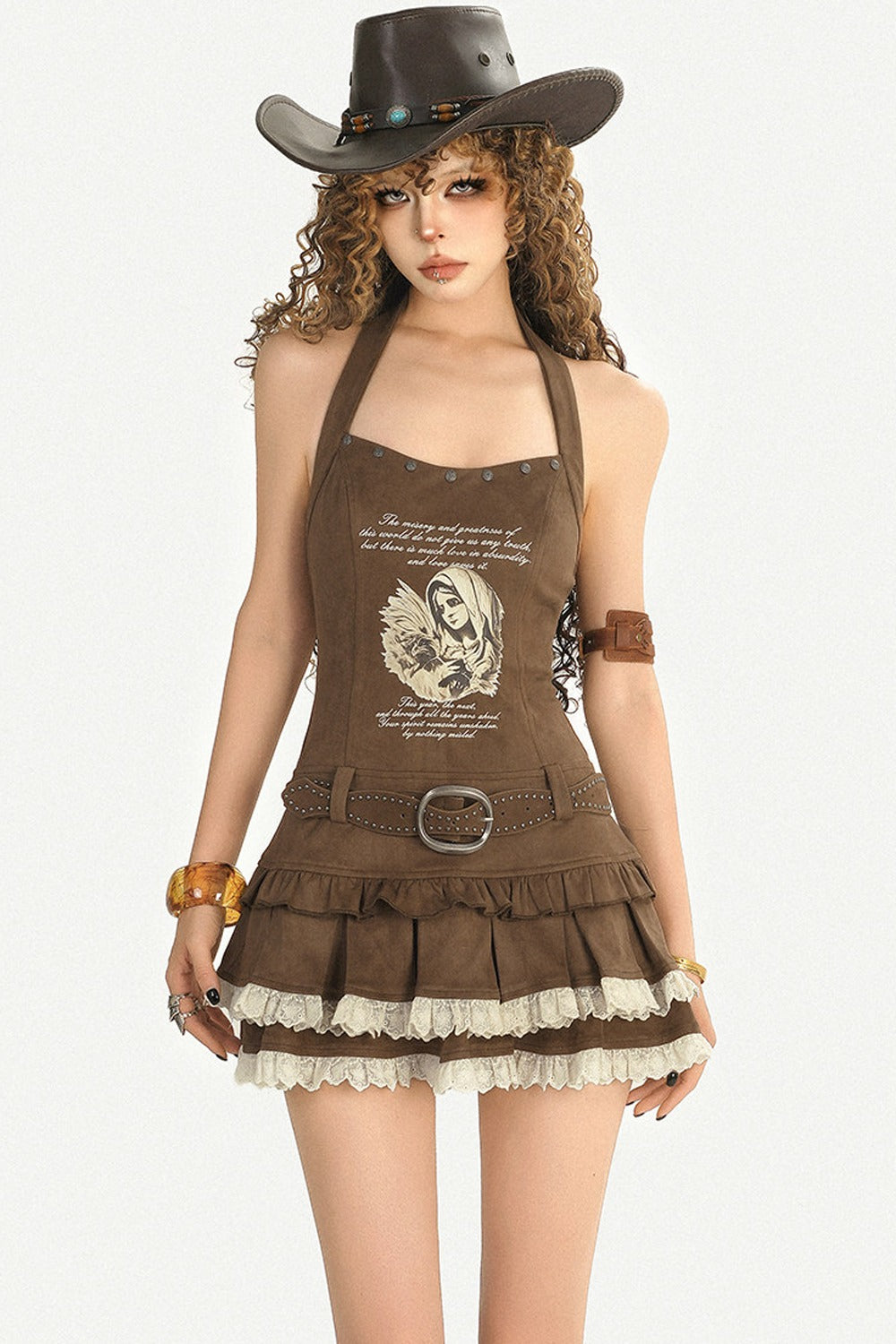 Printed Halter Cake Dress