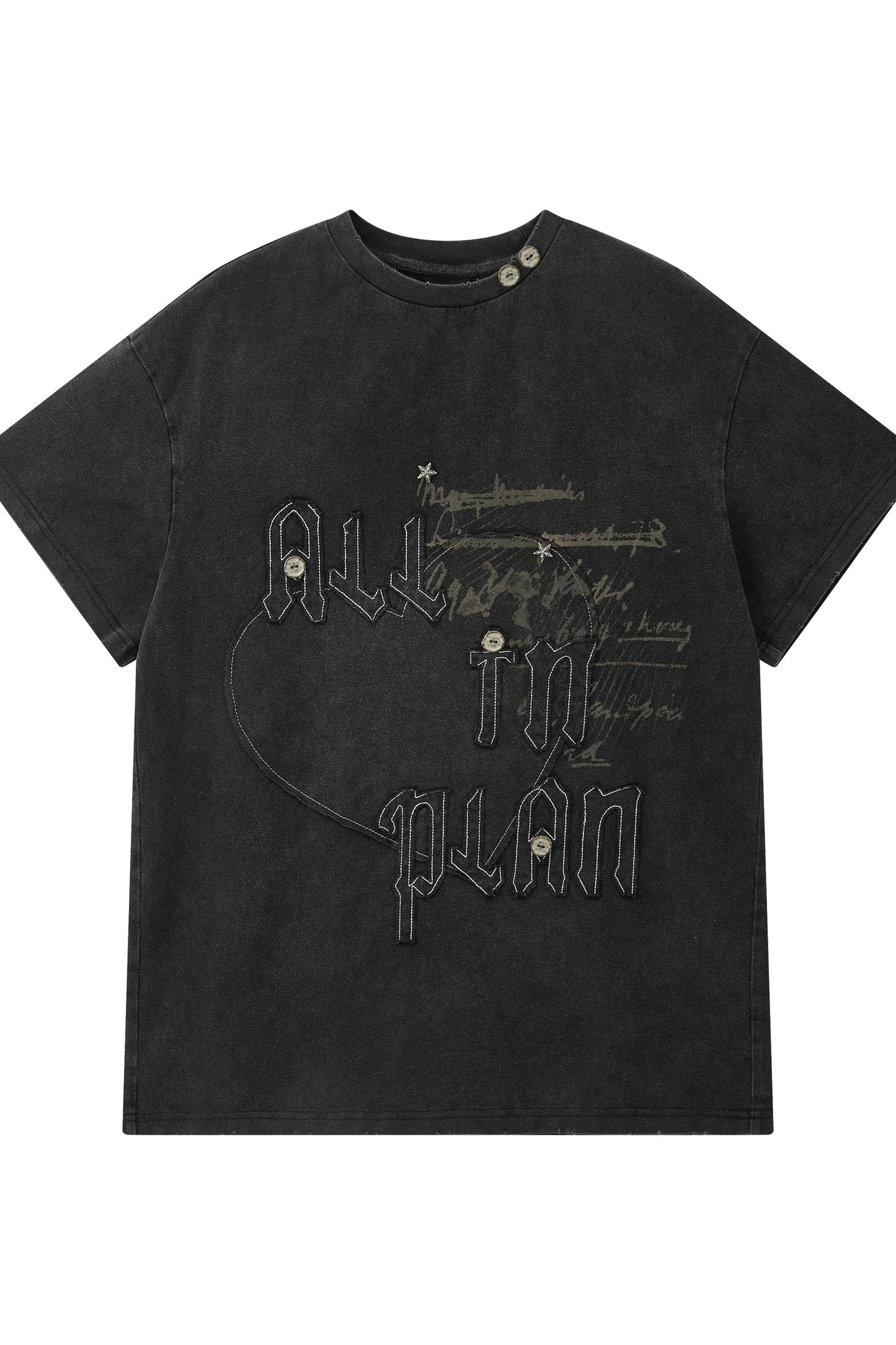 Top ampio a maniche corte con stampa lettering