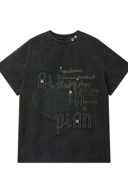 Top ampio a maniche corte con stampa lettering