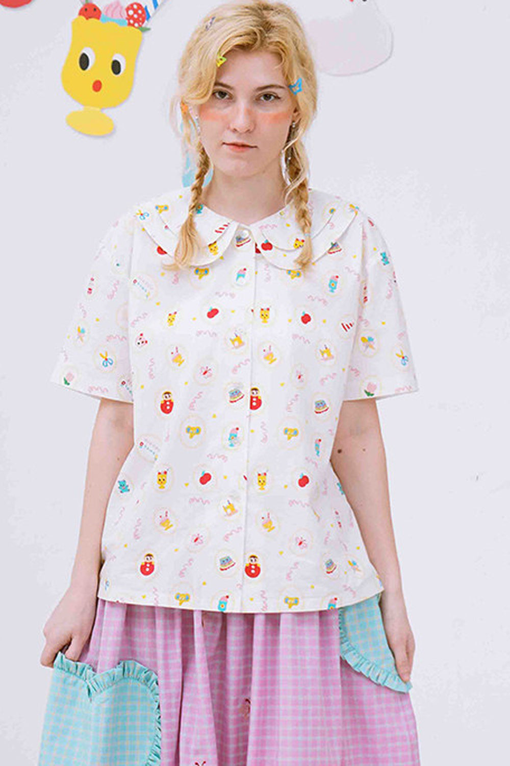 Sweets Print Short-Sleeved Shirt