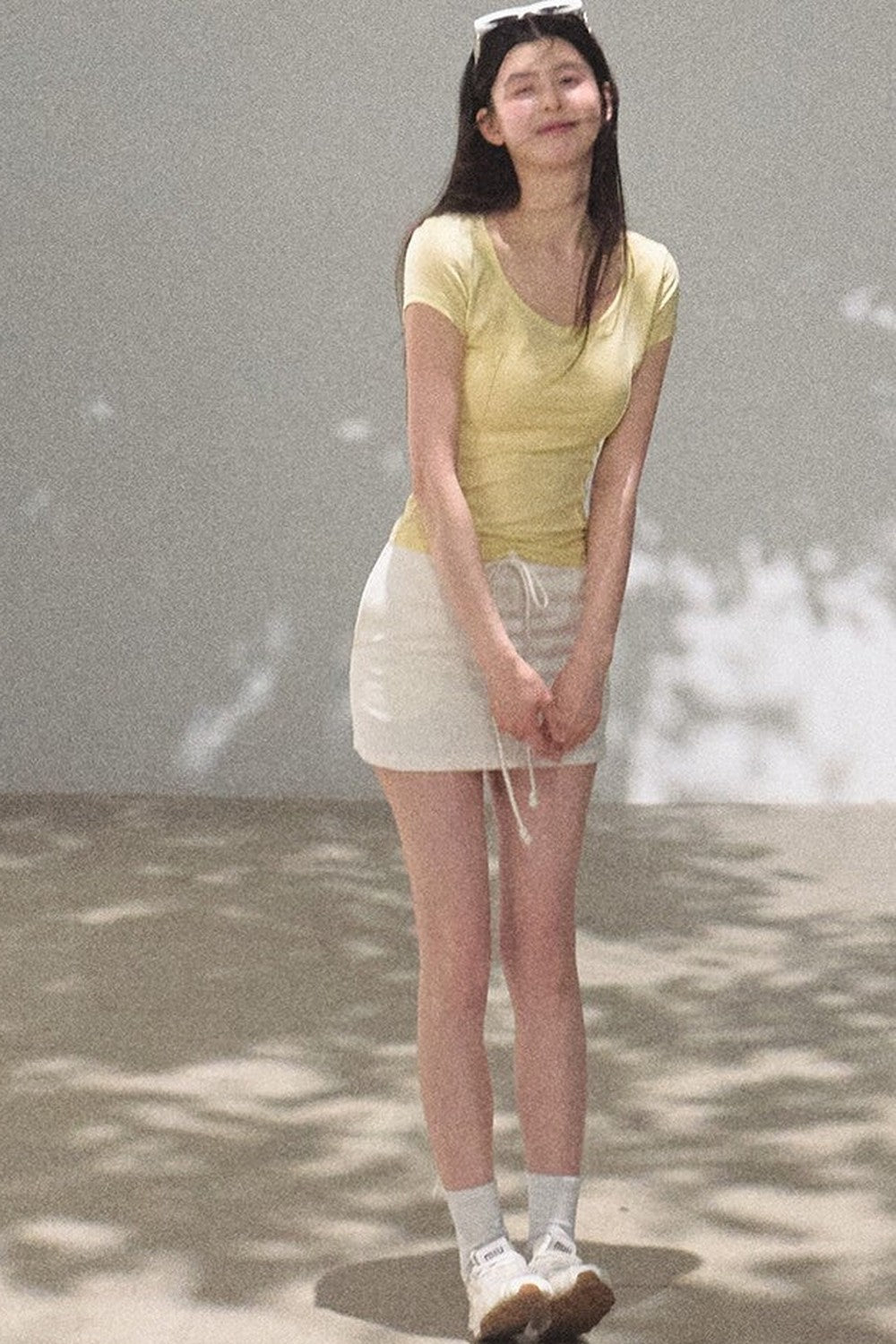 Bright Clouds Linen Skirt