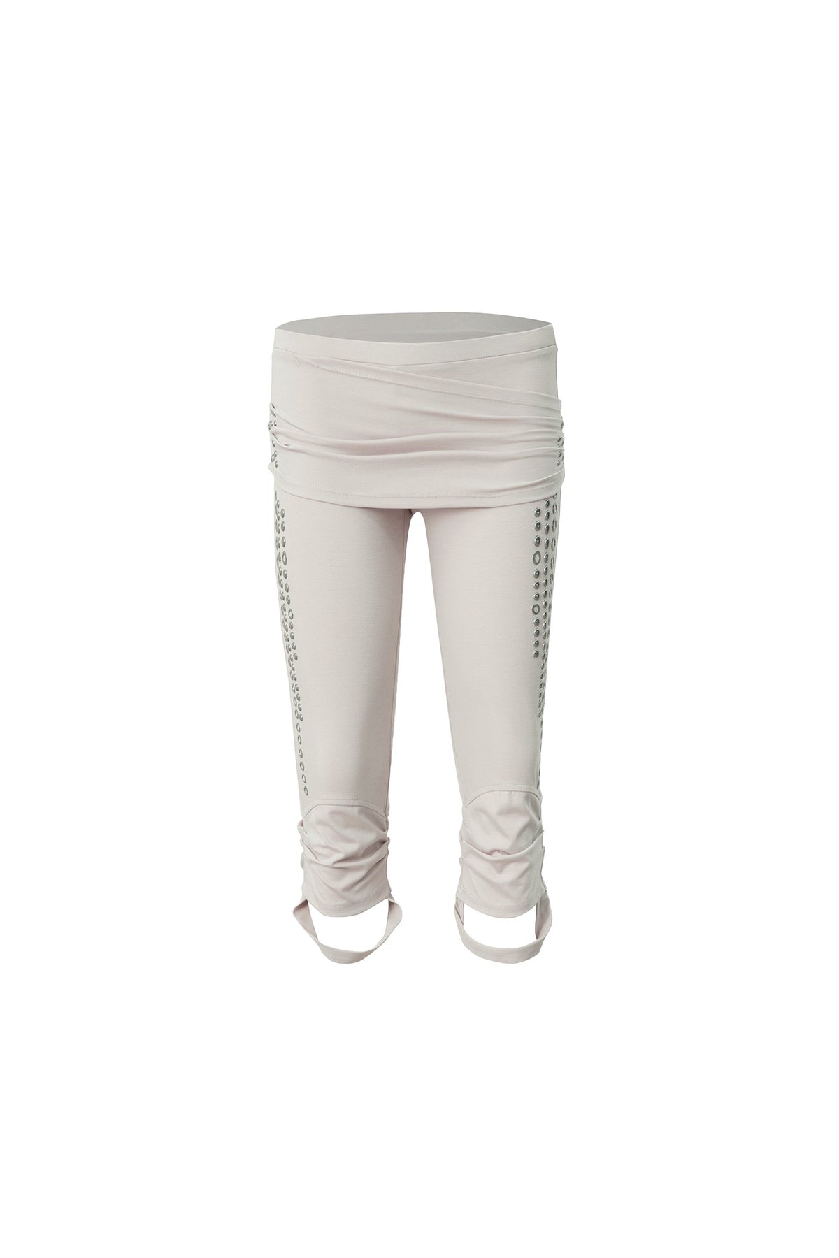 Metal Rhinestone Stretch Capri Pants