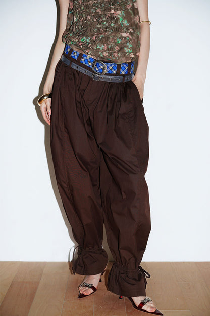 Retro Solid Color Balloon Pants