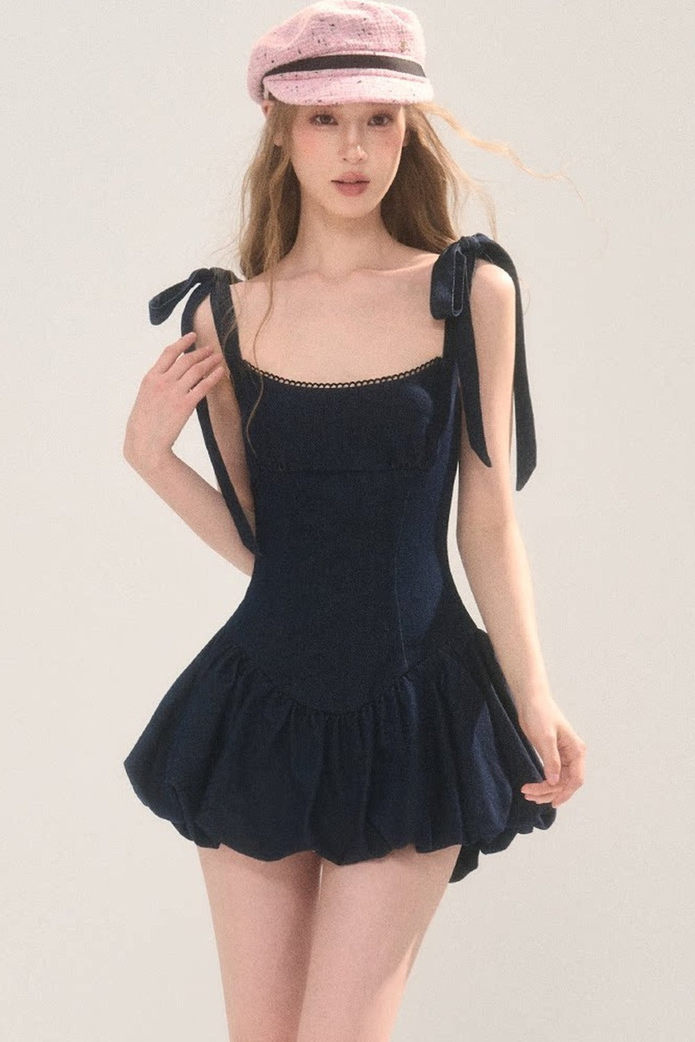 Sweet and Fashionable Puffy Denim Dress