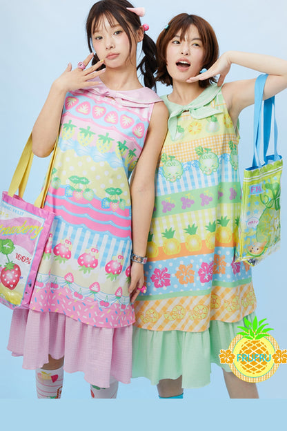 Fruit Print Sleeveless Dress
