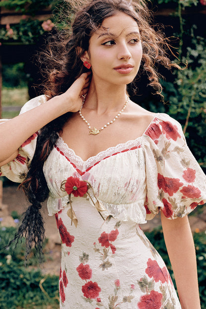 French Pastoral Floral Base Layer Top and Dress Set-Up