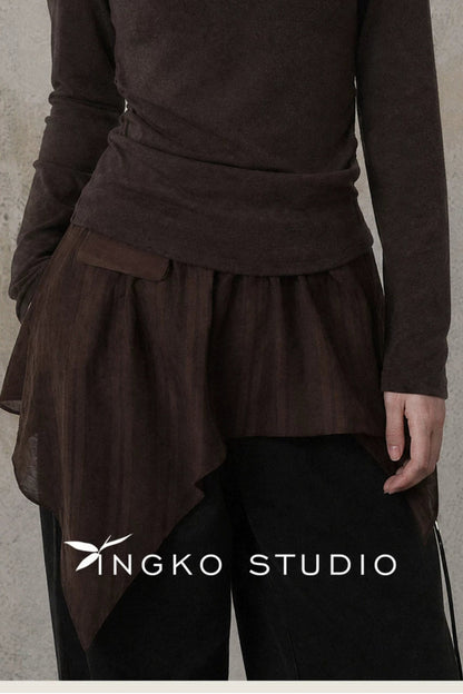 Wild Mist Brown Dark Striped Skirt Curtain