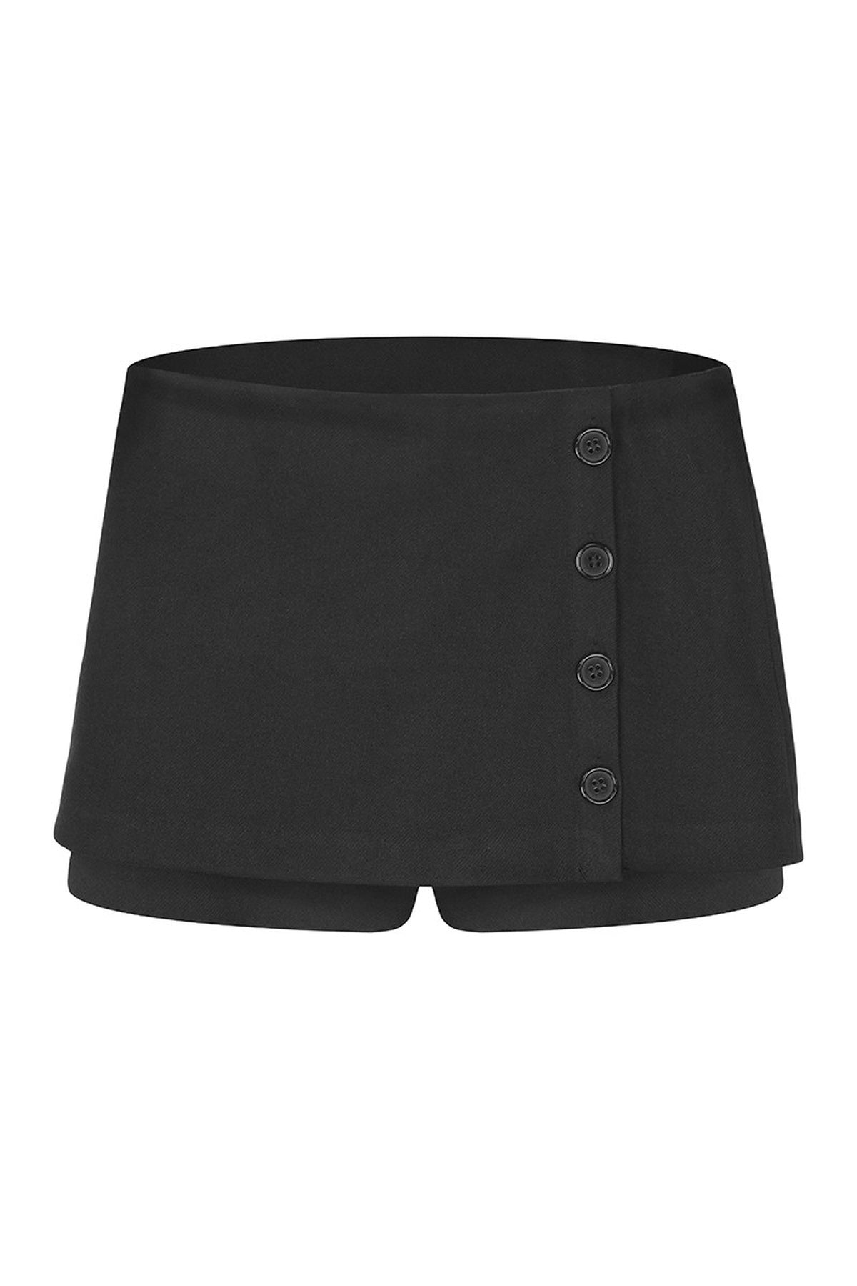 Brushed Button A-Line Skirt