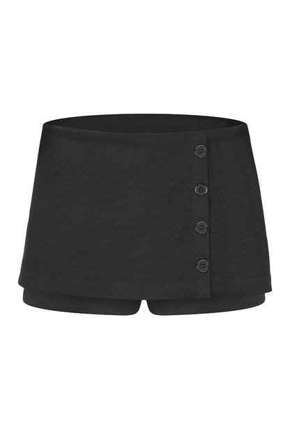 Brushed Button A-Line Skirt