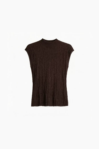 Coffee Tencel Knitted Top