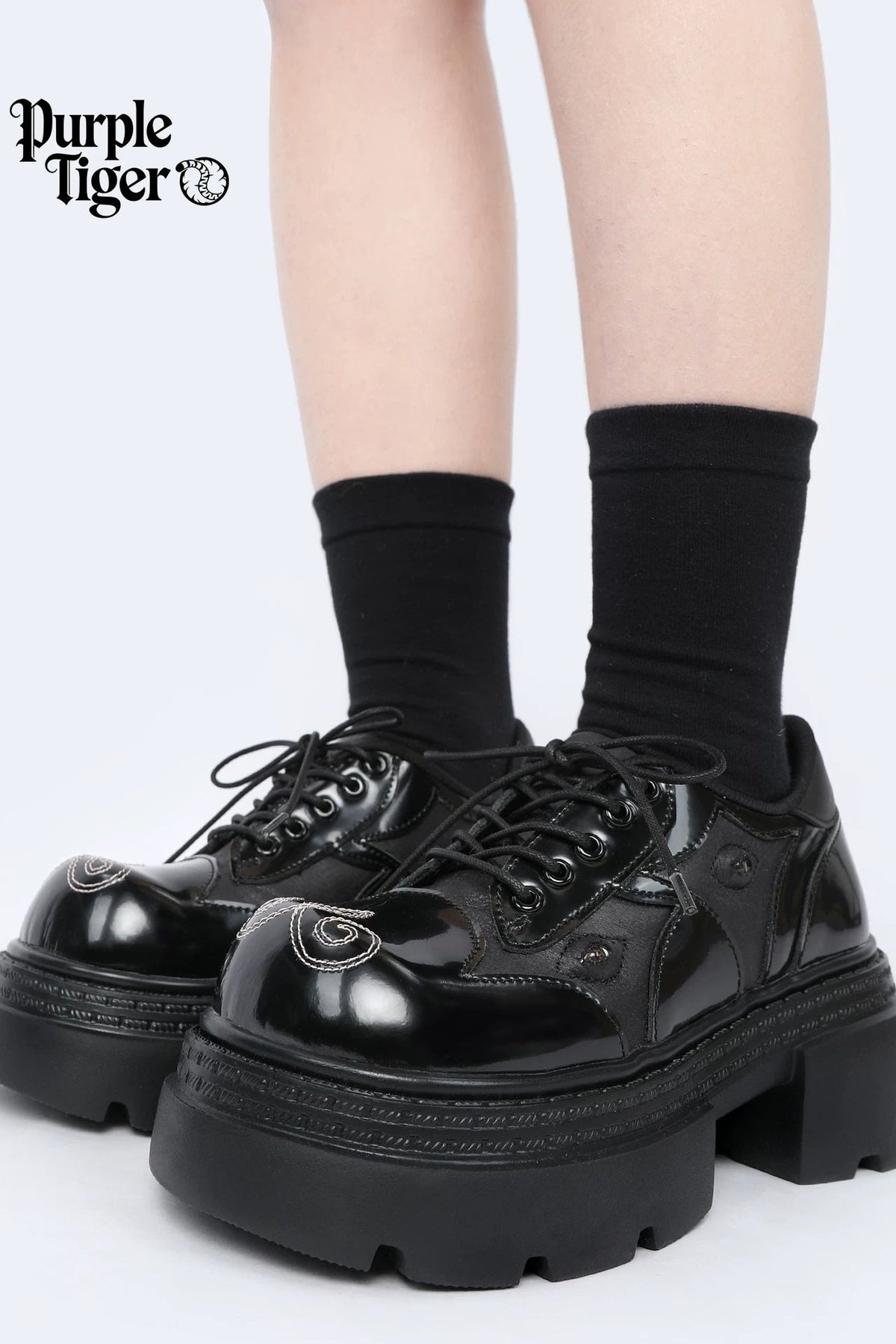 Gothic Thick-Soled Chunky Derby Shoes