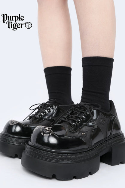 Gothic Thick-Soled Chunky Derby Shoes