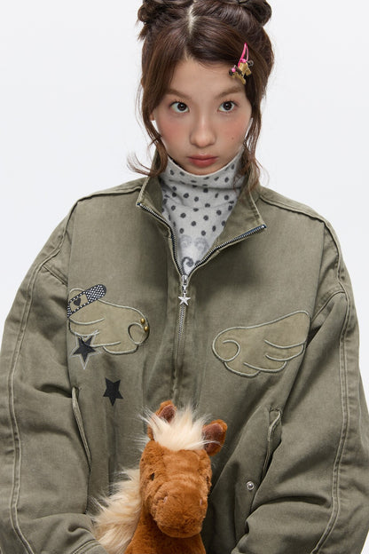 Beaded Quilted Green Jacket