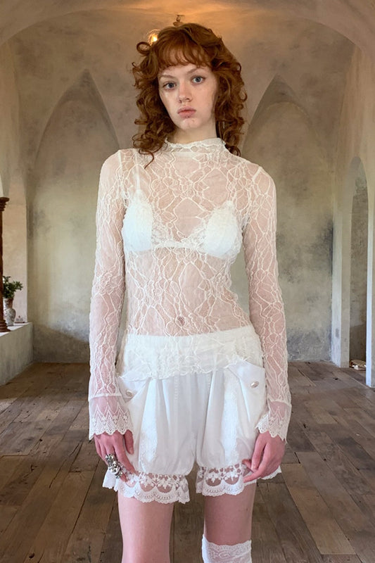 Long Sleeve Lace Blouse
