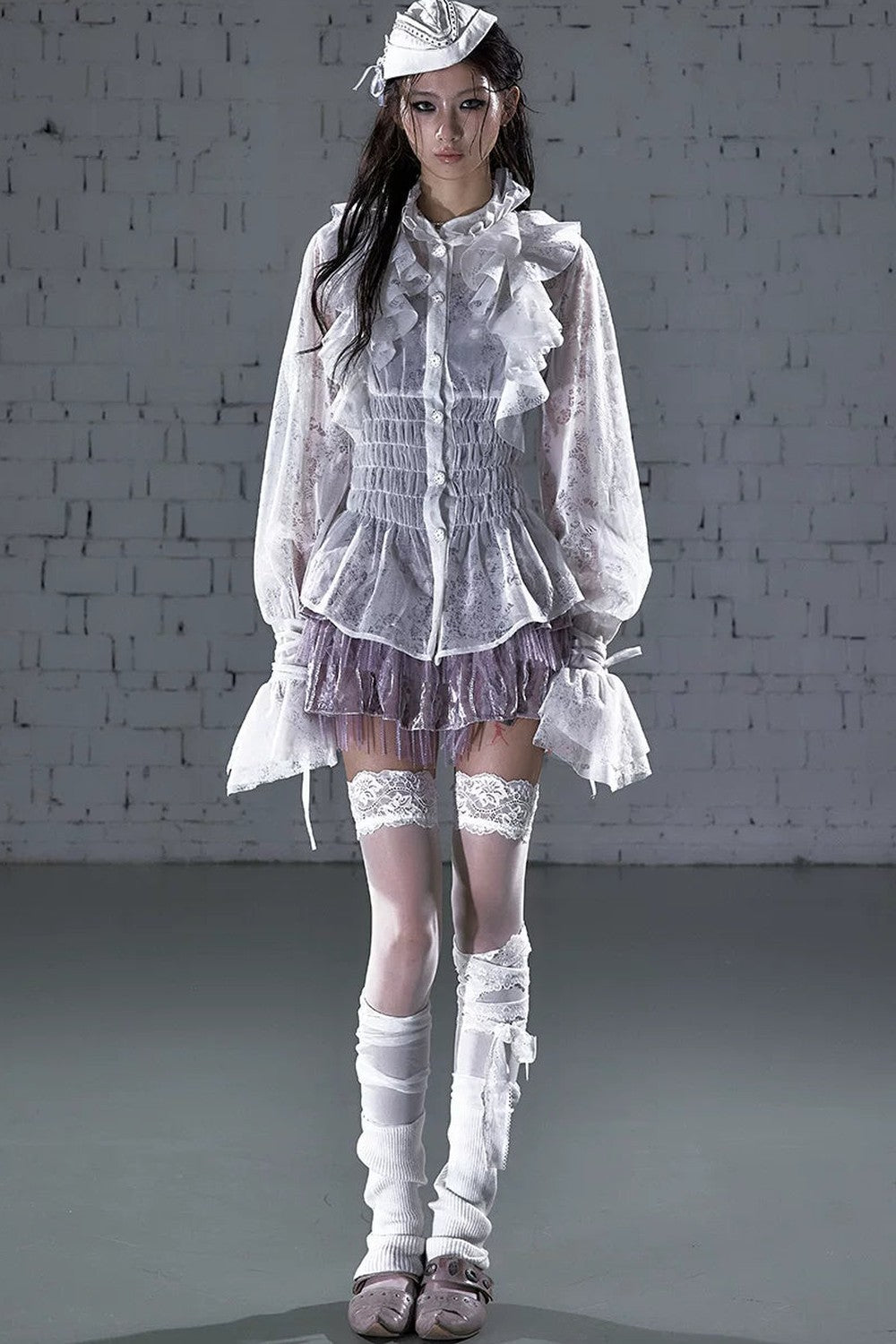 Lace Ruffle Collar Blouse