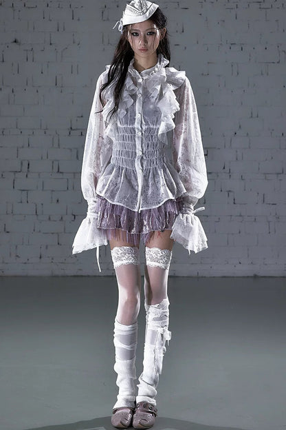 Lace Ruffle Collar Blouse