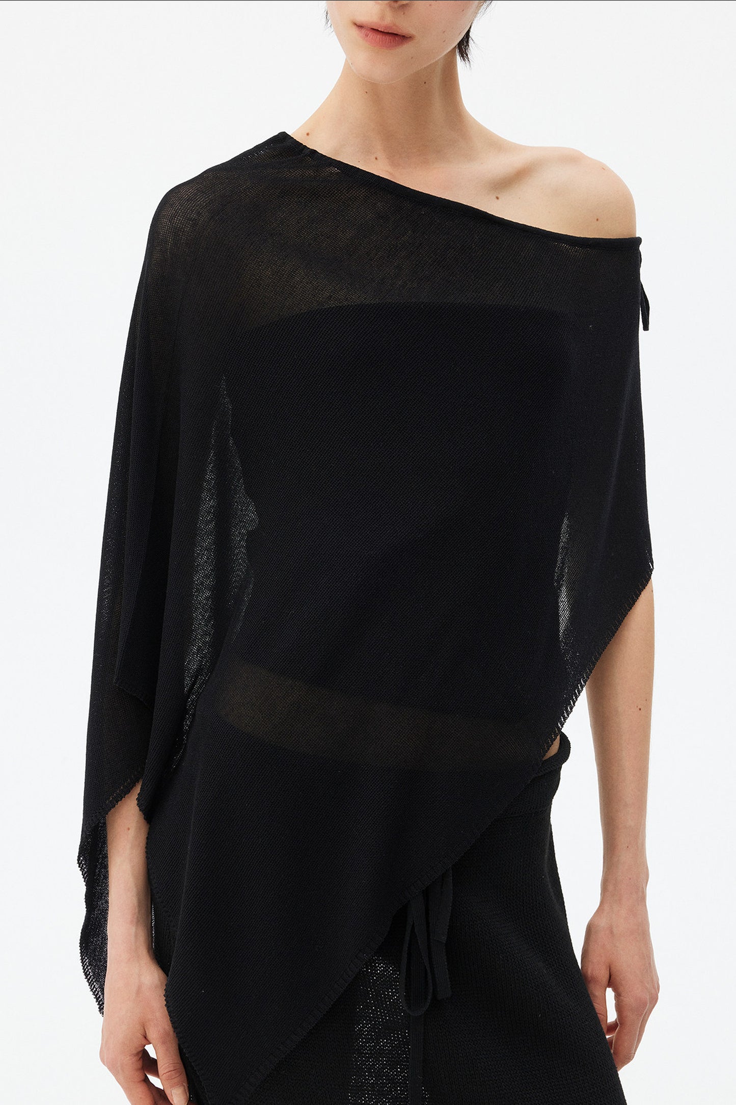 Irregular Linen Asymmetrical Cape Set-Up