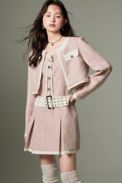 Elegant and Slimming 3D Rose Jacket Set-Up
