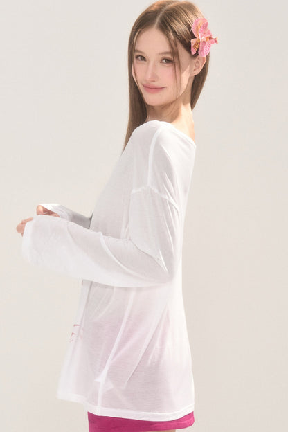 Cool Printed Loose Long Sleeve Blouse