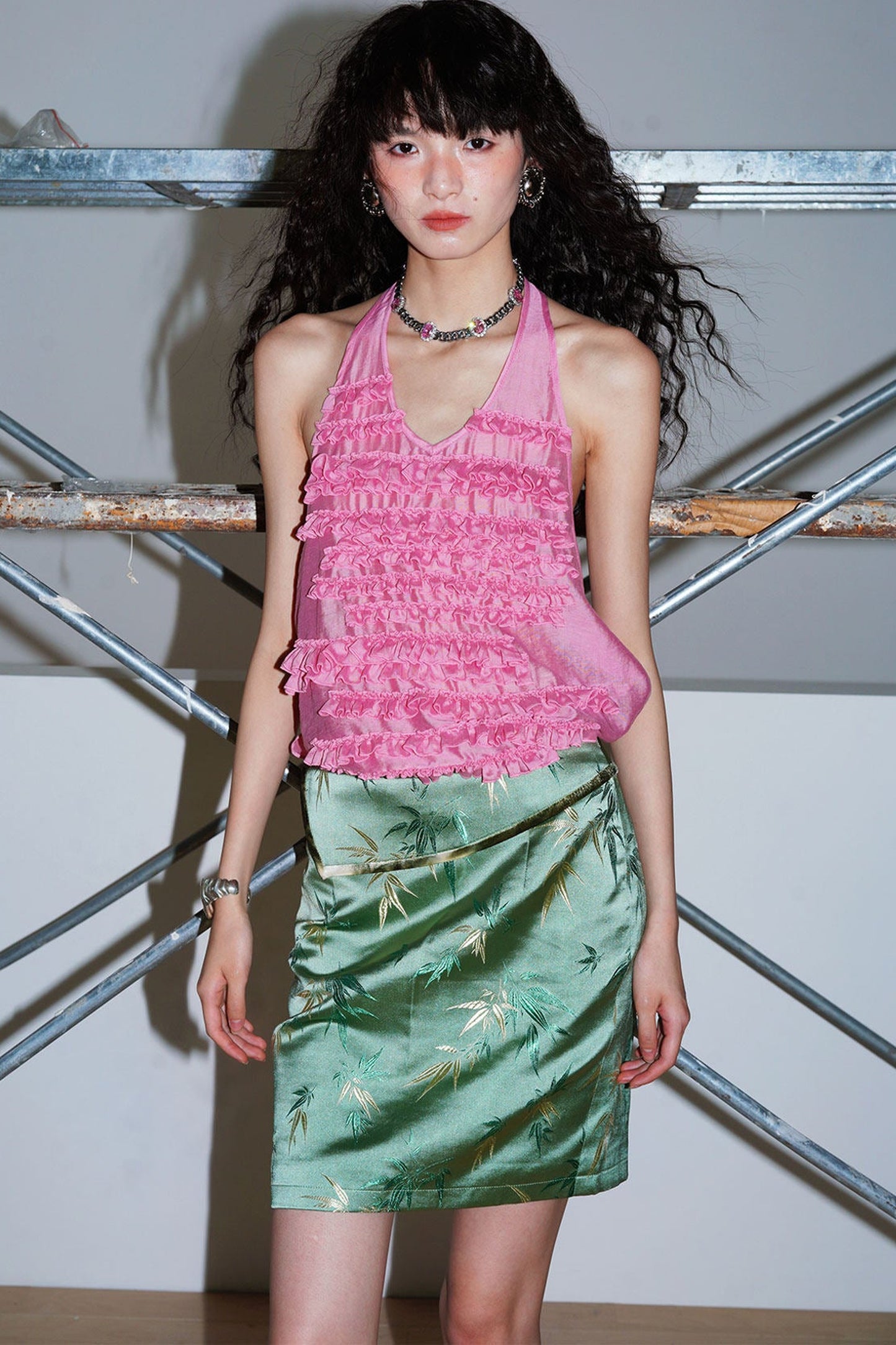 Bamboo Leaf Jacquard Skirt