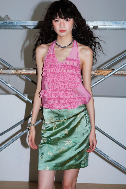 Bamboo Leaf Jacquard Skirt
