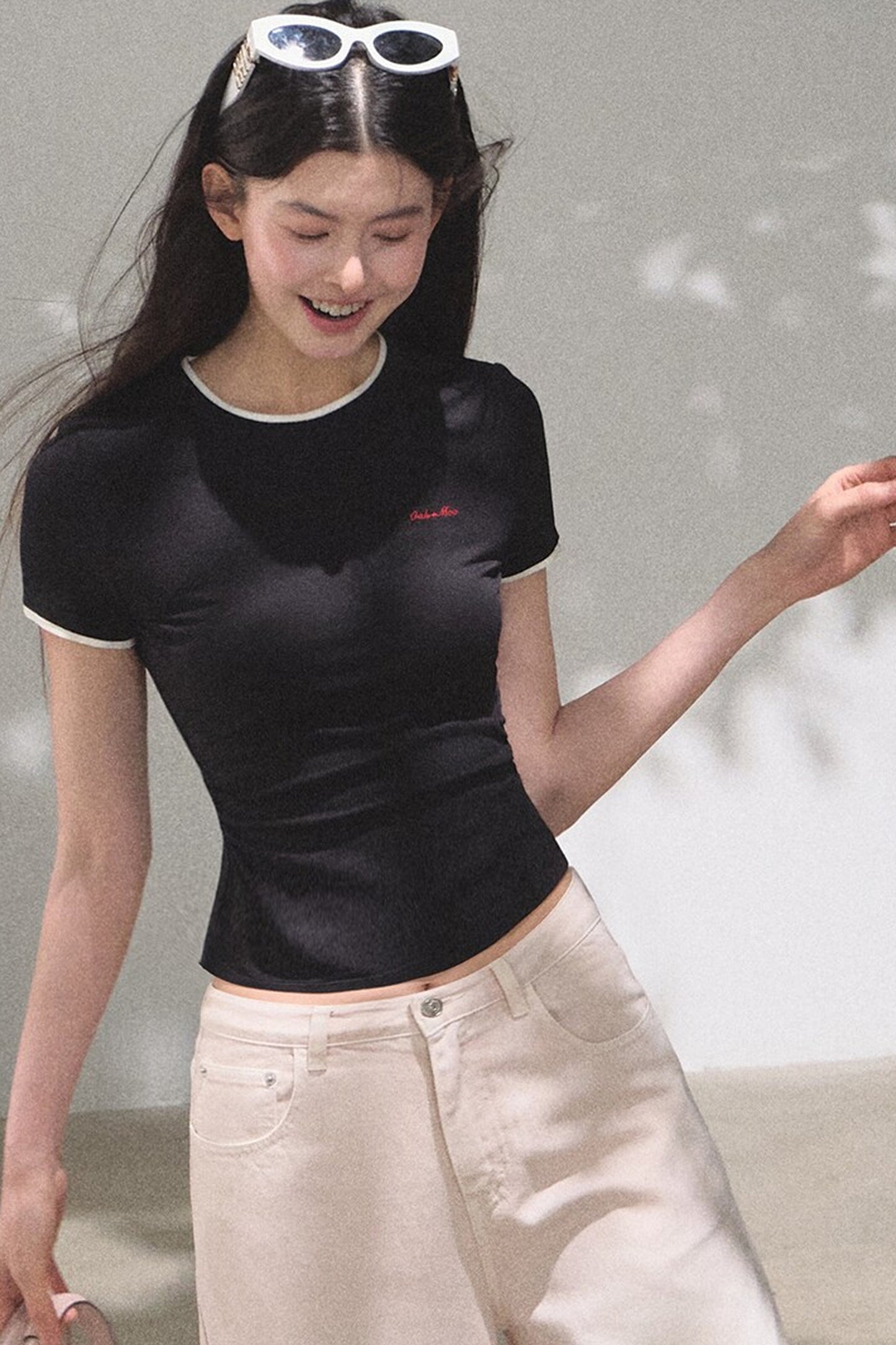 Color-Block Embroidered Summer Top
