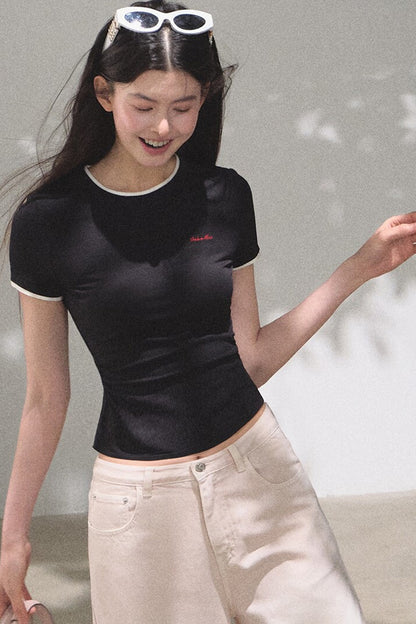Color-Block Embroidered Summer Top