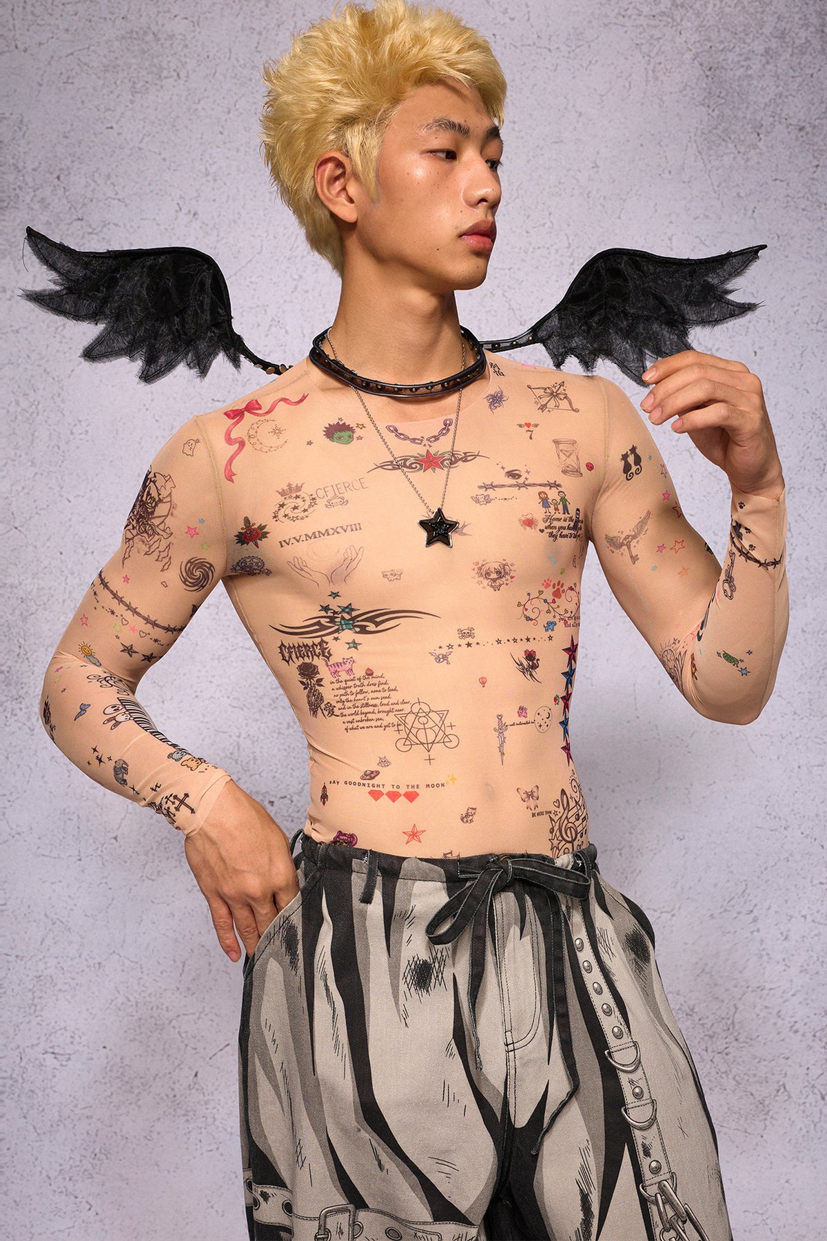 Manuscript Tattooed Clothing Top