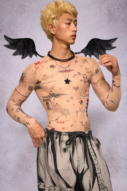 Manuscript Tattooed Clothing Top