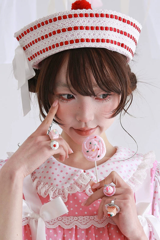 Retro Pink Striped Sailor Hat