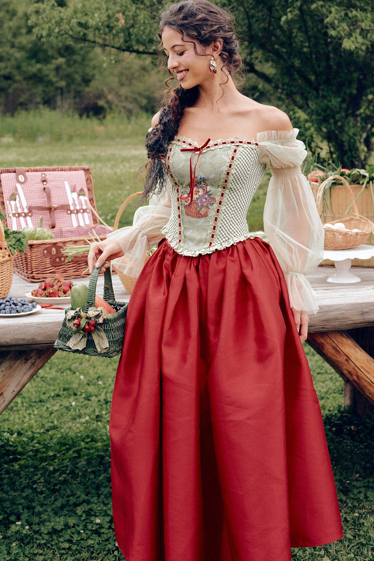 Berry Basket Floral Bra And Short Dress Set-Up