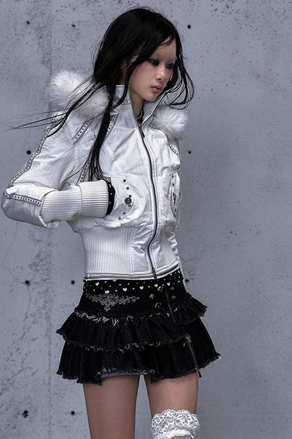Hooded Fur Collar Parka Outer