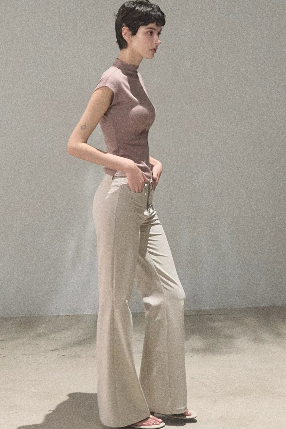 Lyocell Draped Flared Pants