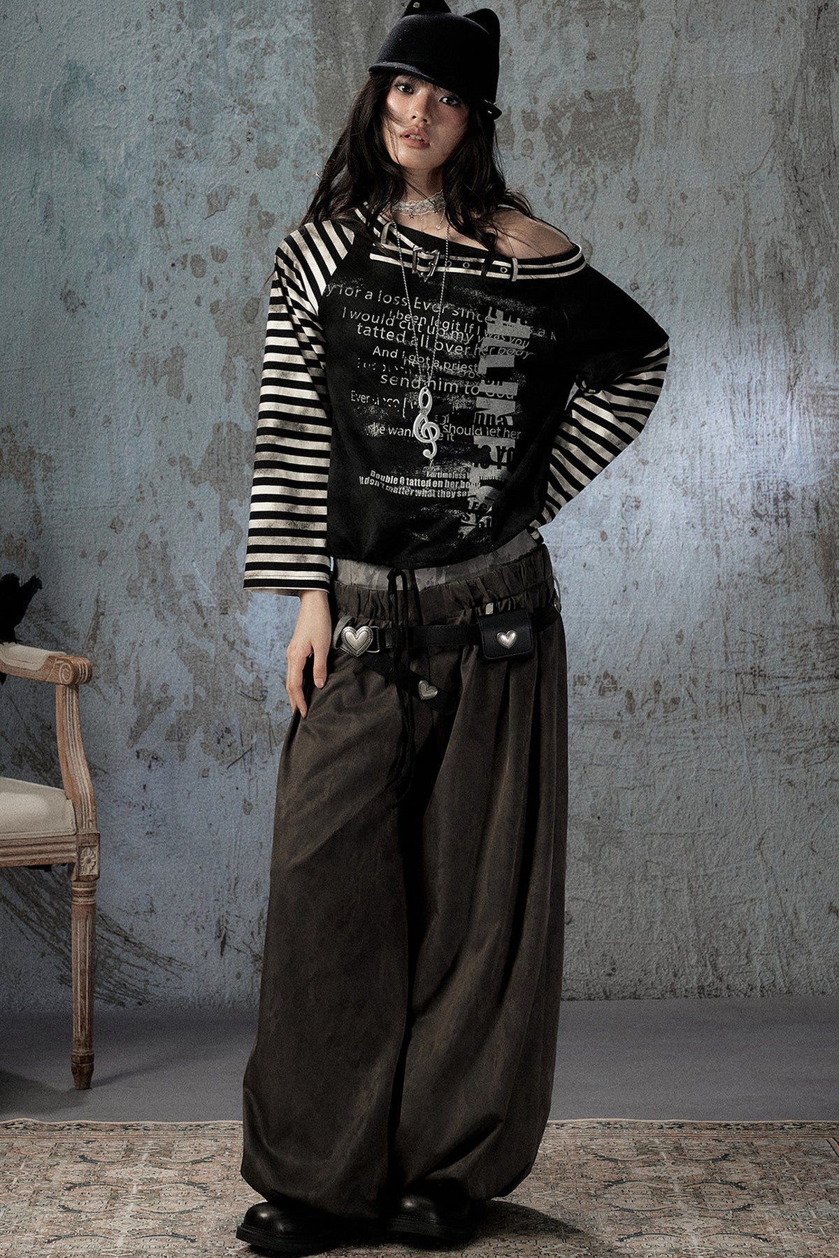 Double-Waist Belted Pants