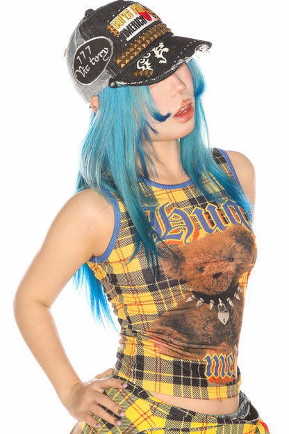 Y2K Devil Cat Print Sleeveless Tank Top