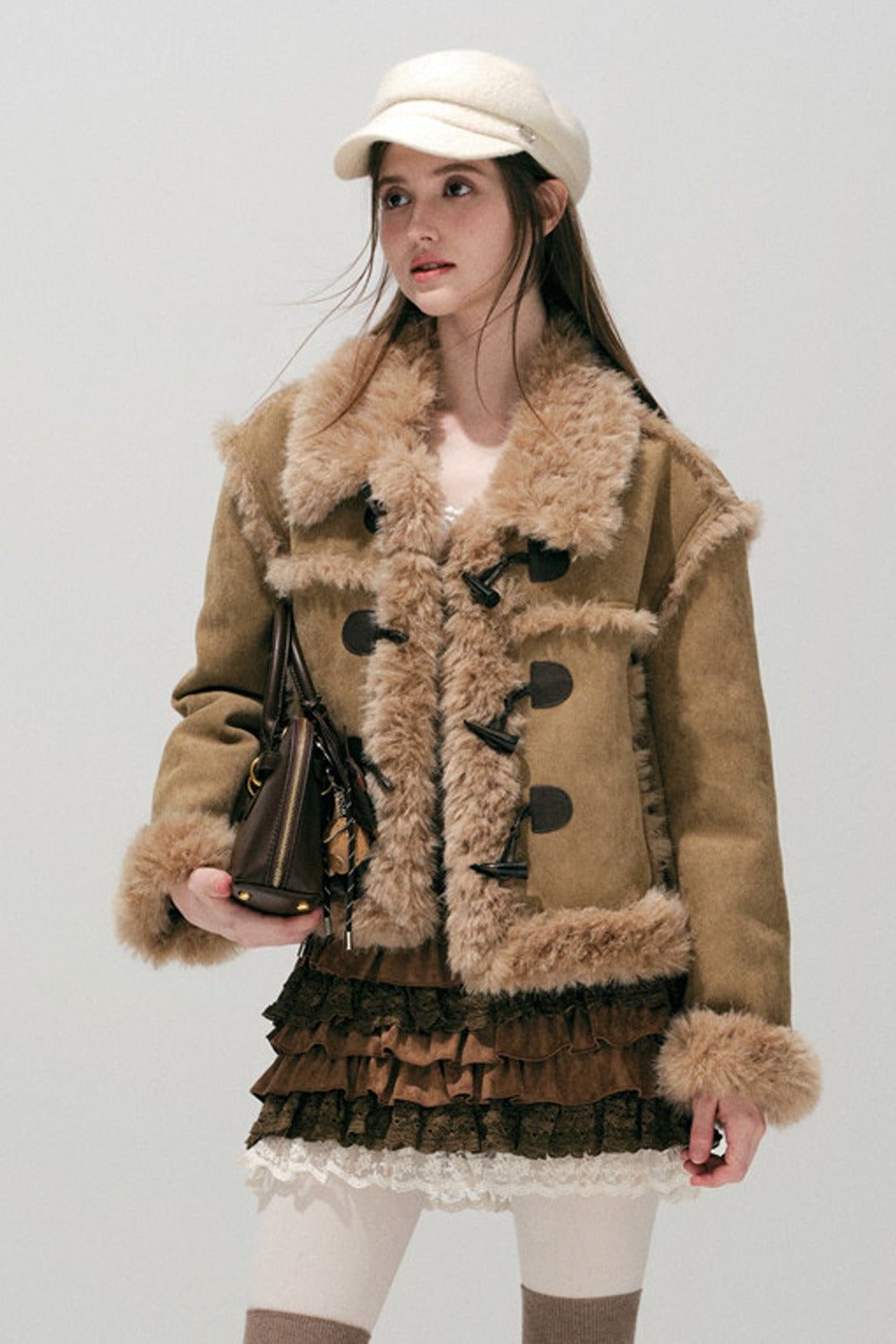 Caramel Eco-Fur Coat