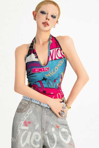 Heart Graffiti Ripped Jeans