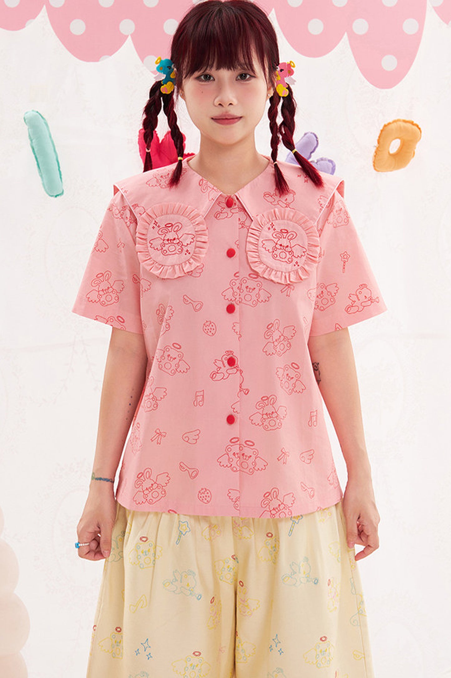Bunny Collar Loose Blouse